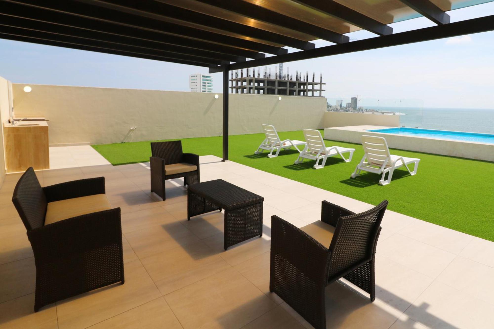 Apartamento Departamento Con Terraza Privada Y Alberca A 1 Cuadra Del Malecon - Flamingo 102